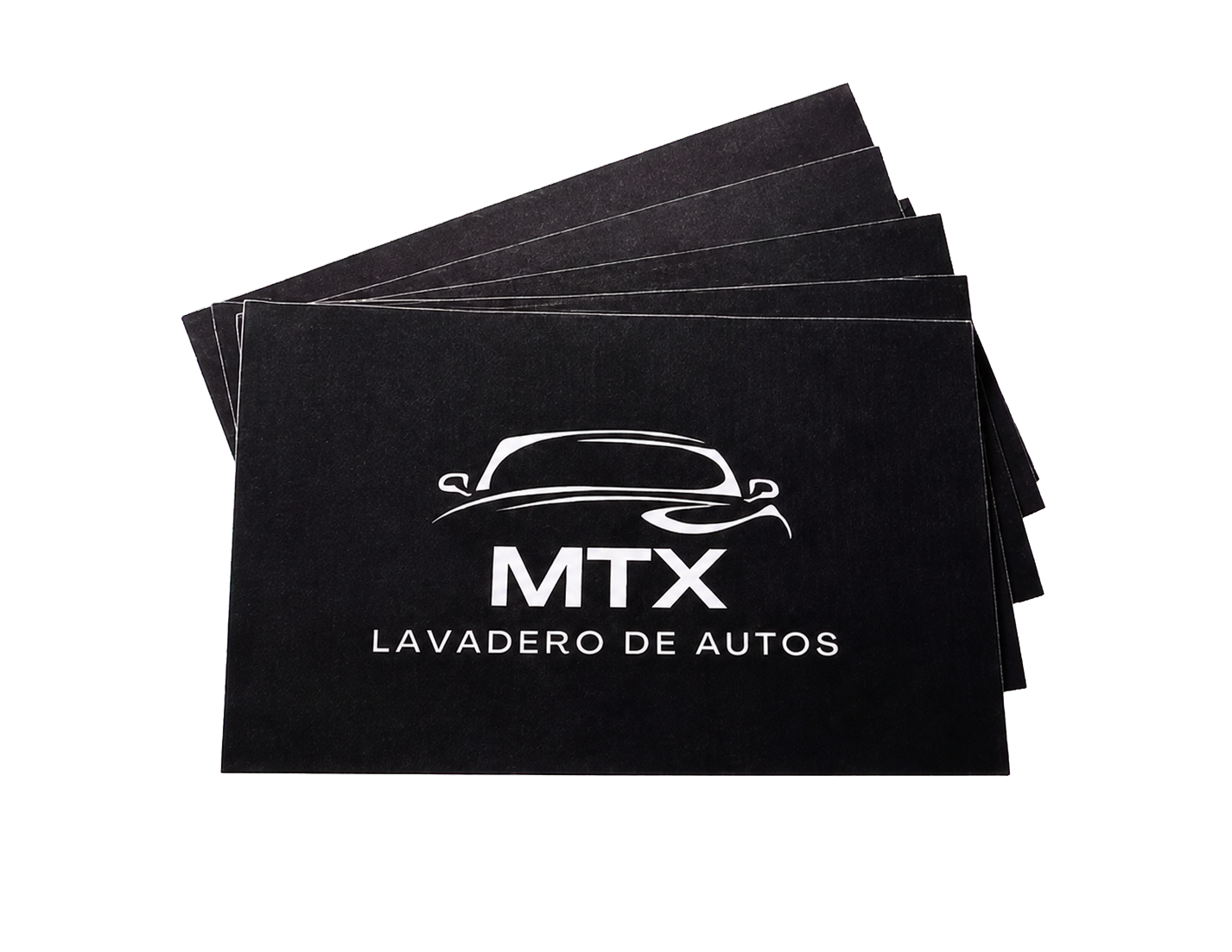 Tarjetas personales negras impresas para MTX Lavadero de Autos